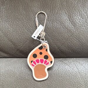 Coach leather mushroom key chain